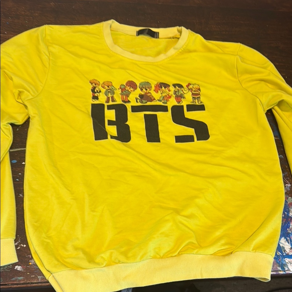 BTS K Pop Yellow Graphic Long Sleeve